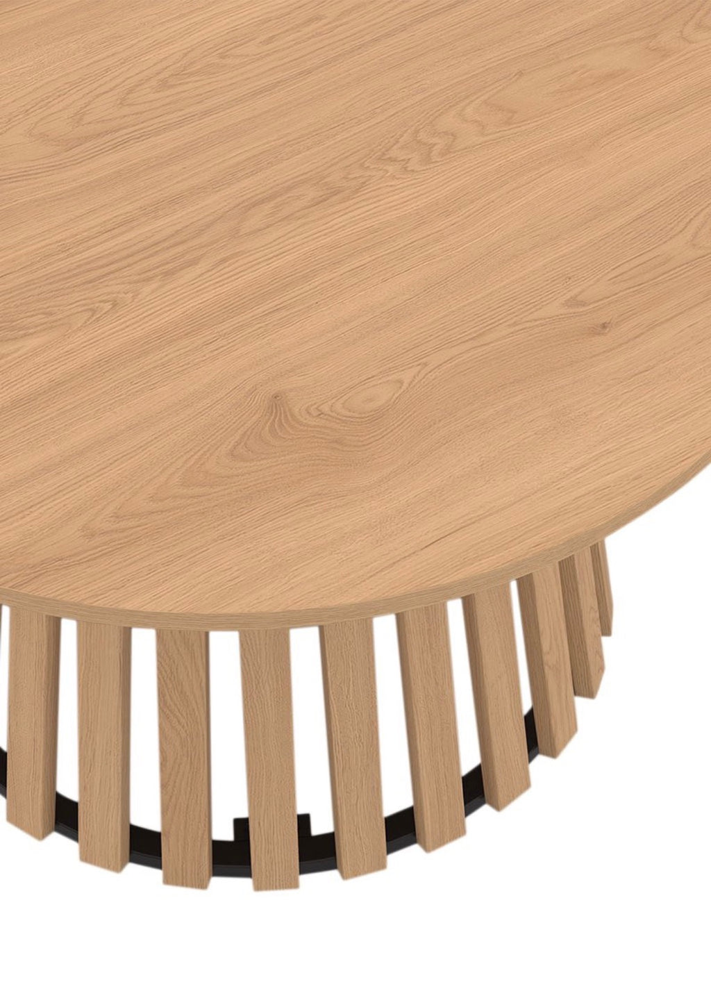 Table basse ronde Camélia – Imitation bois & Pieds métal