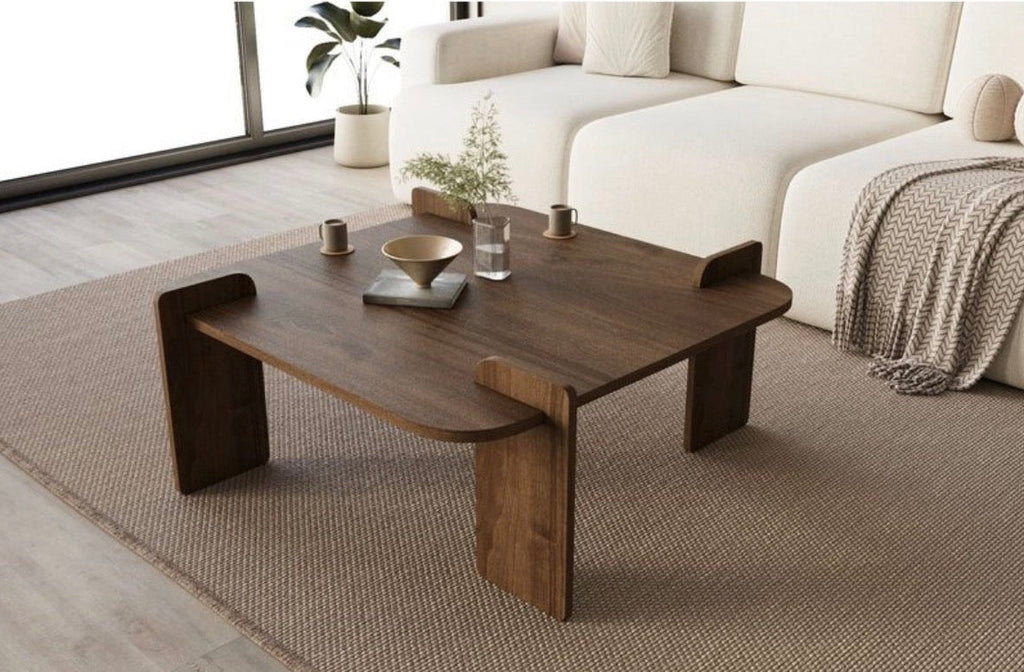 Table basse en bois Woog – Travertin