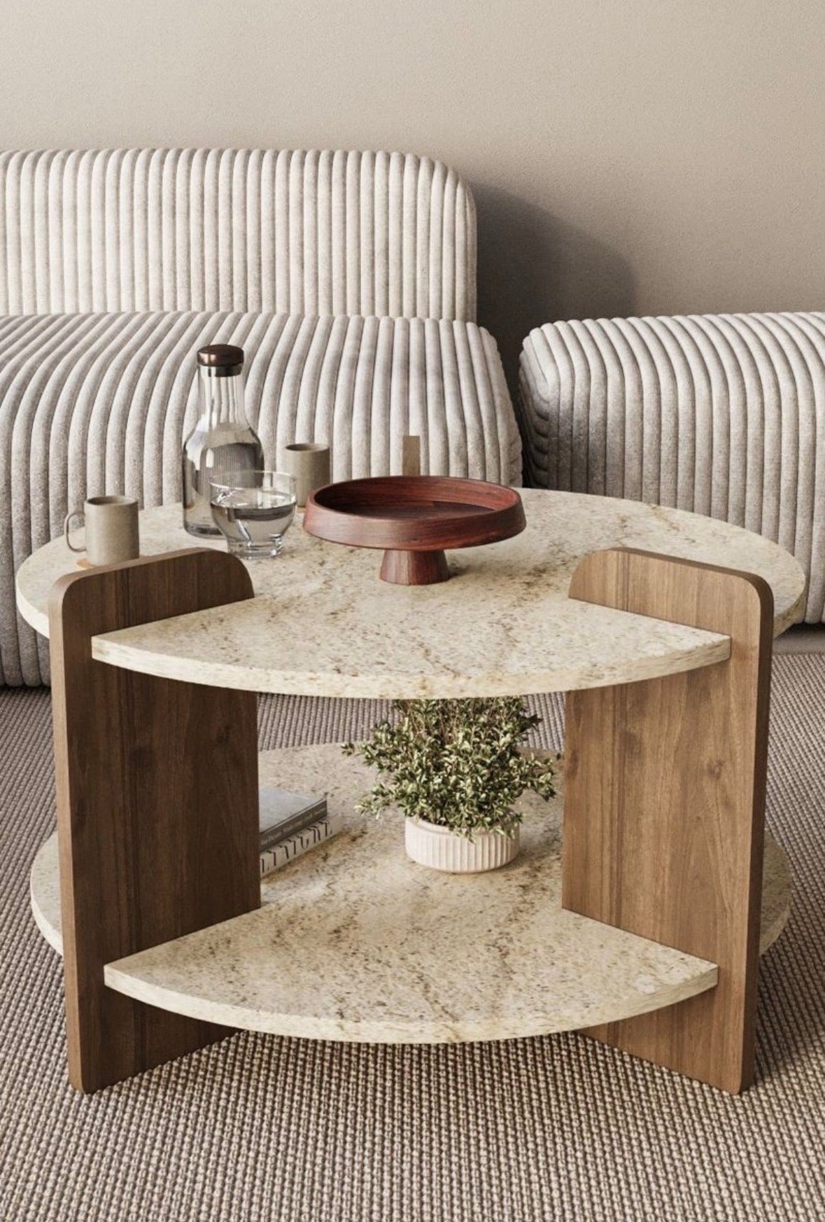 Table Basse Ronde Afrolli – HANAH HOME