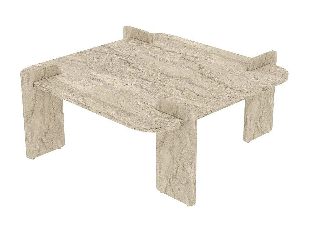 Table basse en bois Woog – Travertin