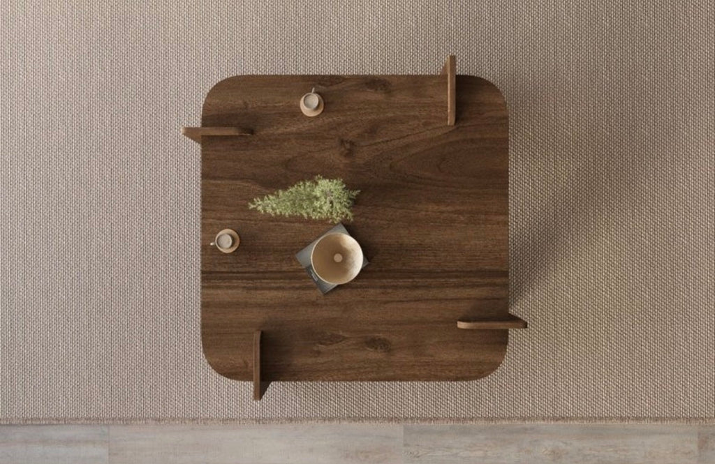 Table basse en bois Woog – Travertin