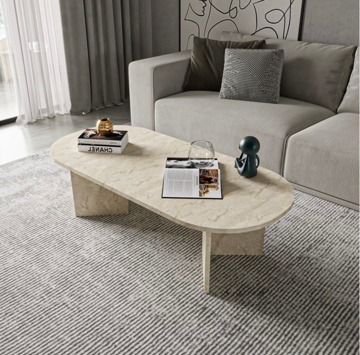 Table Basse HANAH HOME – Beige – 120 cm