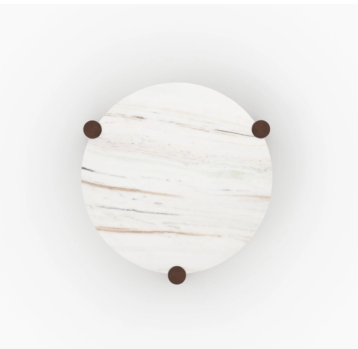 Table Basse Ronde Pauline, Marbre & Bois de Manguier