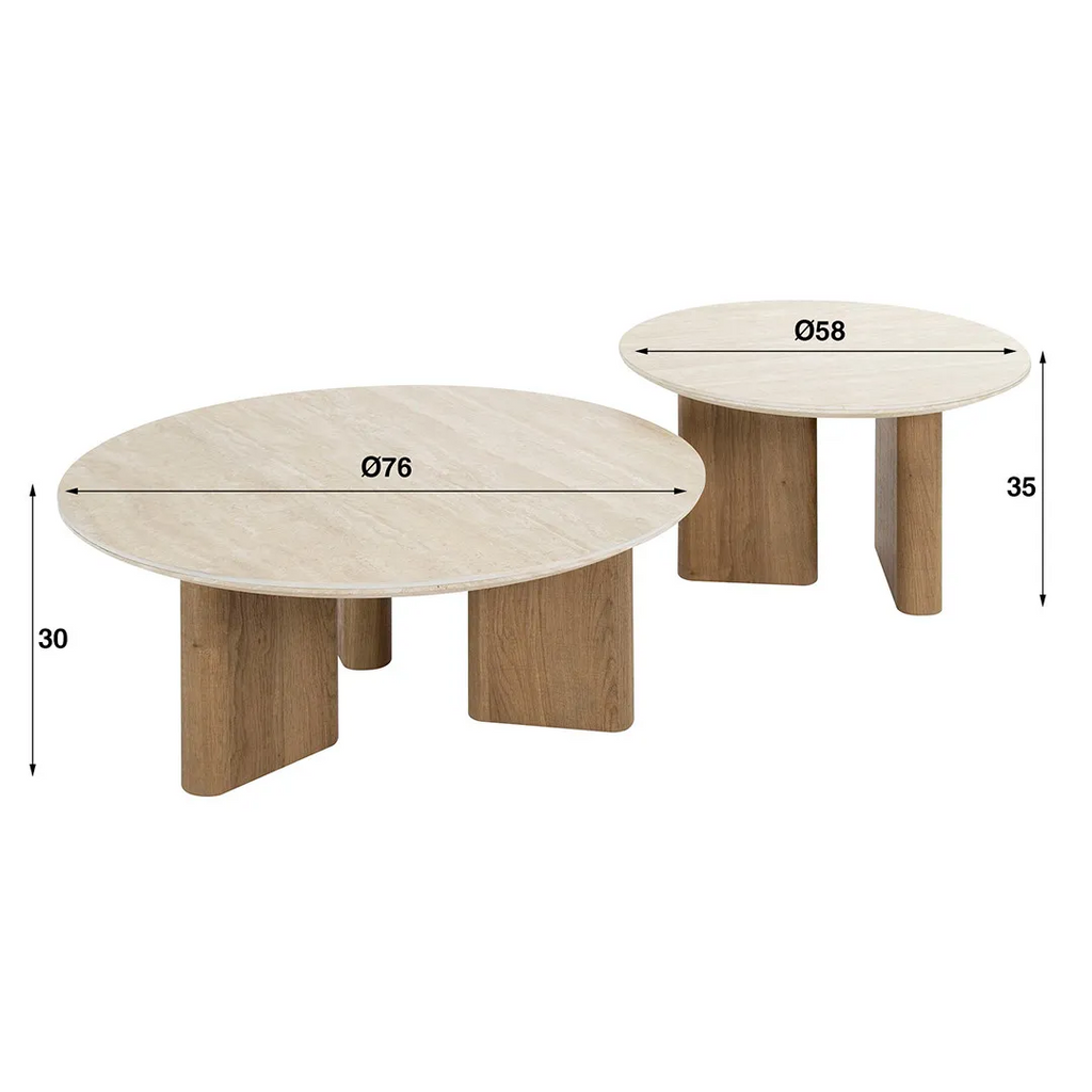 Ensemble de 2 Tables Basses Rondes – Romanesco