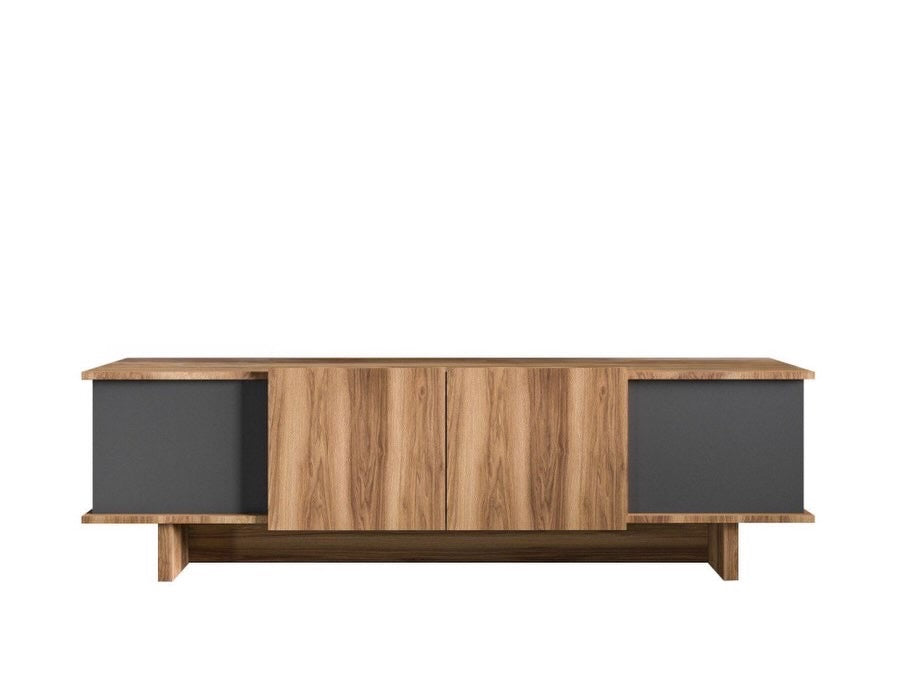 Meuble TV Diana – Travertin & Noyer