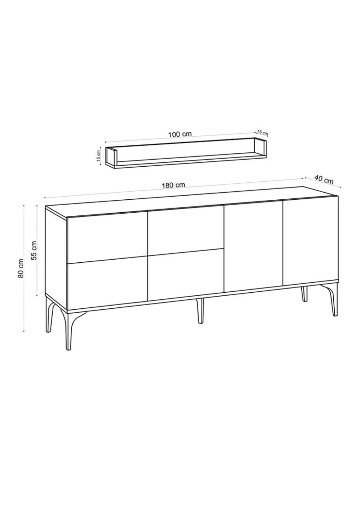Buffet 2 Portes & 4 Tiroirs – Stella | HANAH HOME