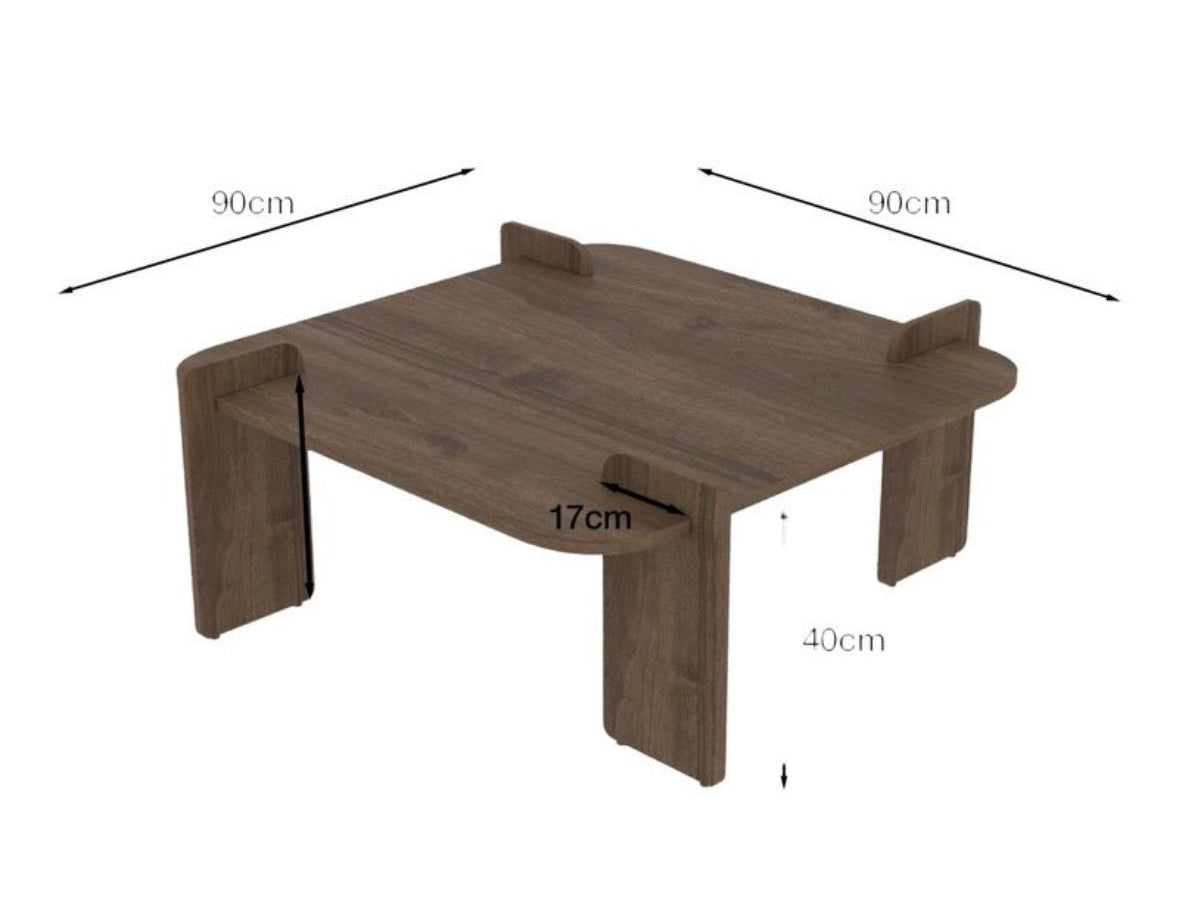 Table basse en bois Woog – Travertin