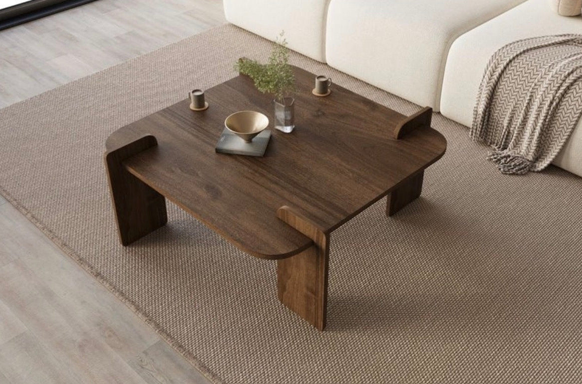 Table basse en bois Woog – Travertin