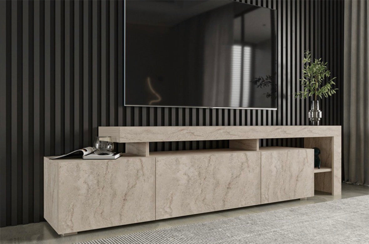 Meuble TV 192 cm BELIZ – Rangement et LED Intégrée